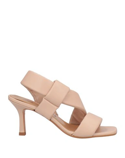 Shop Paolo Mattei Woman Sandals Blush Size 10 Textile Fibers In Pink