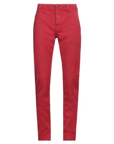 Shop Tramarossa Man Pants Red Size 33 Cotton, Elastane