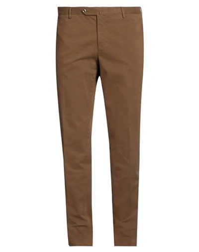 Shop Pt Torino Man Pants Brown Size 44 Cotton, Elastane