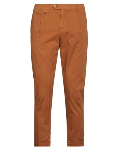 Shop Yan Simmon Man Pants Tan Size 34 Cotton, Elastane In Brown