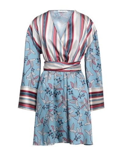 Shop Mr Massimo Rebecchi Woman Mini Dress Sky Blue Size L Polyester