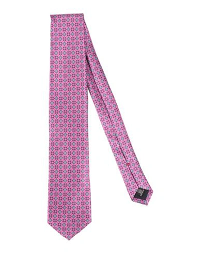 Shop Fiorio Man Ties & Bow Ties Pink Size - Silk