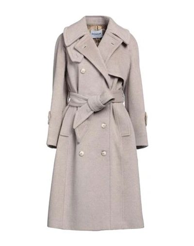 Dondup Woman Coat Taupe Size 4 Wool, Alpaca Wool, Mohair Wool, Polyamide In Grey