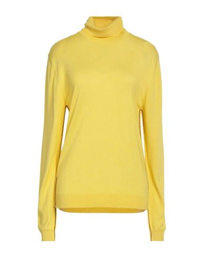 Shop Akep Woman Turtleneck Yellow Size 8 Viscose, Merino Wool, Polyamide