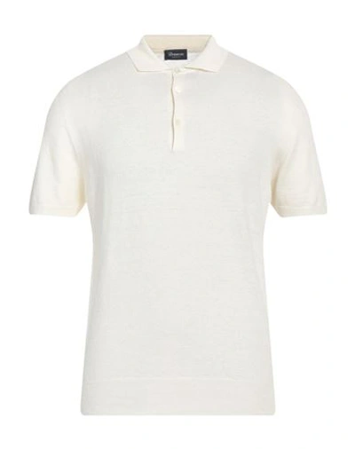 Shop Drumohr Man Sweater Cream Size 38 Flax, Polyester In White