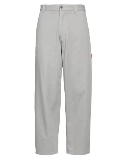 Shop Msgm Man Pants Grey Size 28 Cotton