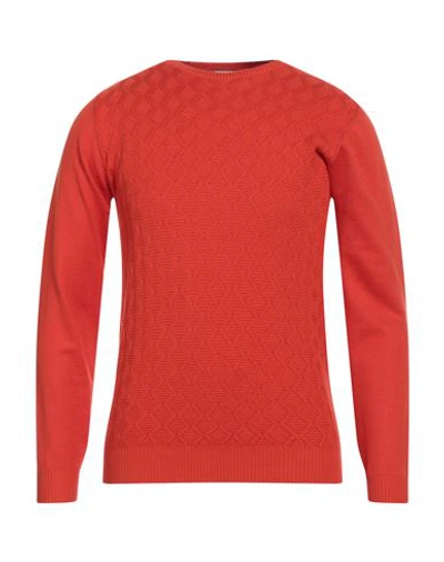 Sseinse Man Sweater Orange Size Xxl Viscose, Nylon In Orange