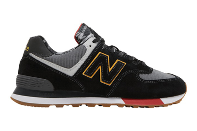 Pre-owned New Balance 574 Black Team Red In Black/team Red
