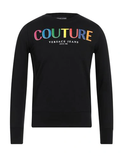 Shop Versace Jeans Couture Man Sweatshirt Black Size M Cotton, Elastane