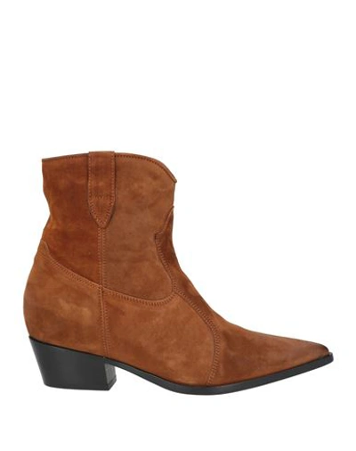 Shop Lemaré Woman Ankle Boots Brown Size 10 Soft Leather