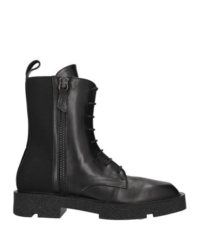 Shop Laura Bellariva Woman Ankle Boots Black Size 8 Leather, Textile Fibers