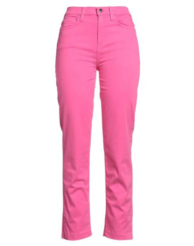 Shop Kaos Jeans Woman Pants Fuchsia Size 28 Cotton, Tencel, Elastane In Pink
