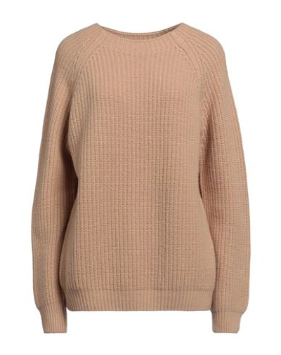 Shop N.o.w. Andrea Rosati Cashmere N. O.w. Andrea Rosati Cashmere Woman Sweater Camel Size L Cashmere, Viscose, Wool, Polyamide In Beige