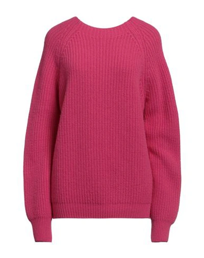 Shop N.o.w. Andrea Rosati Cashmere N. O.w. Andrea Rosati Cashmere Woman Sweater Fuchsia Size L Cashmere, Viscose, Wool, Polyamide In Pink