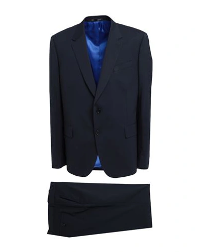 Shop Paul Smith Man Suit Midnight Blue Size 42 Wool, Elastane