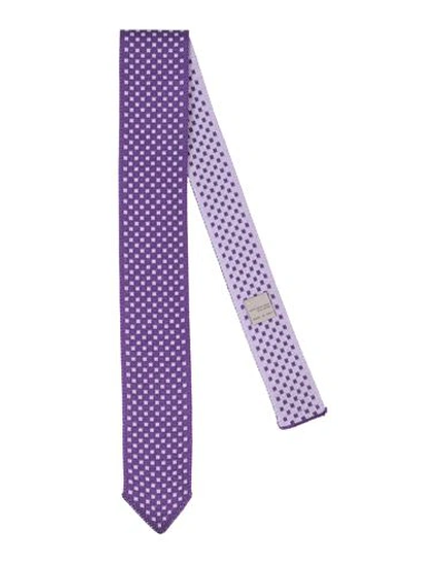 Shop Fiorio Man Ties & Bow Ties Purple Size - Silk