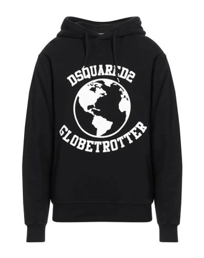 Shop Dsquared2 Man Sweatshirt Black Size L Cotton, Elastane