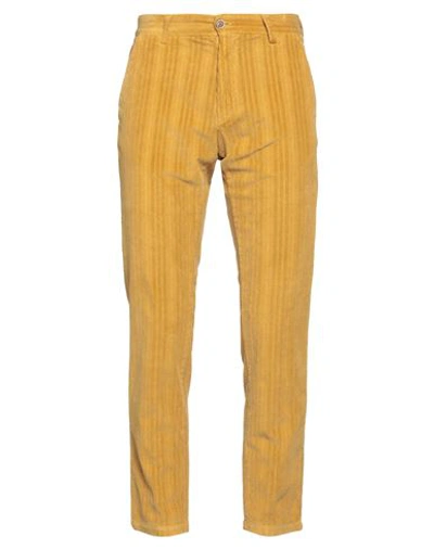 Shop En Avance Man Pants Ocher Size 28 Cotton, Elastane In Yellow