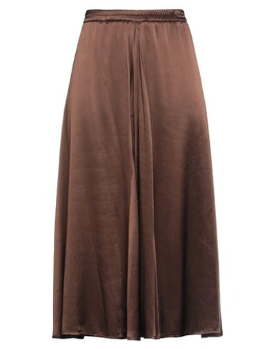 Shop Alpha Studio Woman Midi Skirt Cocoa Size 6 Viscose In Brown