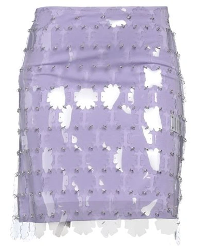 Shop Paco Rabanne Rabanne Woman Mini Skirt Transparent Size 6 Pvc - Polyvinyl Chloride