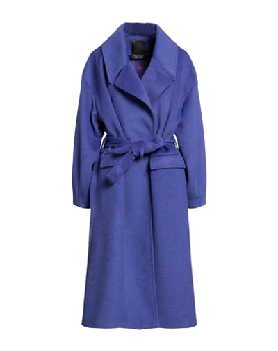 Yes London Woman Coat Purple Size 10 Polyester, Viscose In Purple