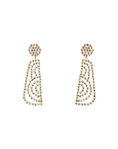 Shop Chloé Woman Earrings Platinum Size - Brass, Polyurethane In Grey