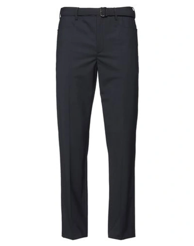 Shop Neil Barrett Man Pants Navy Blue Size 34 Polyester, Virgin Wool, Elastane