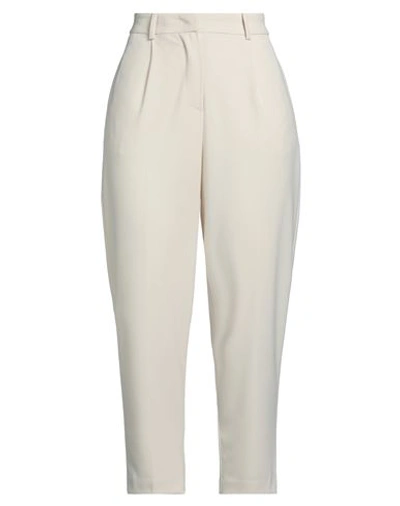 Shop Angela Davis Woman Pants Ivory Size 4 Polyester, Viscose, Elastane In White