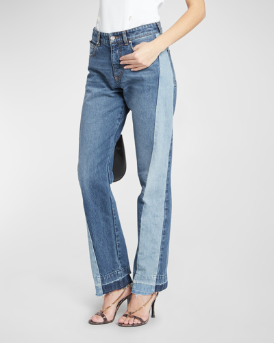 Shop Stella Mccartney Double Vintage Blue Tones Slim Leg Jeans In 4147 Dbl Blu Tone