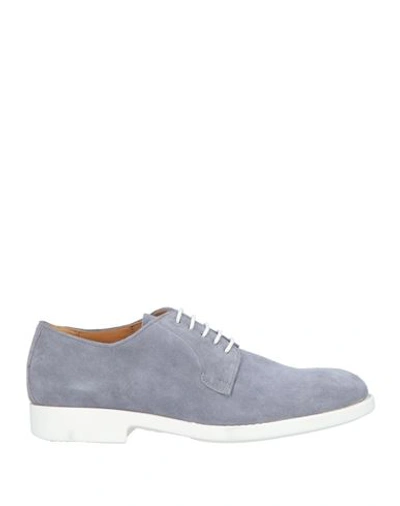 Shop Brian Cress Man Lace-up Shoes Pastel Blue Size 8 Soft Leather