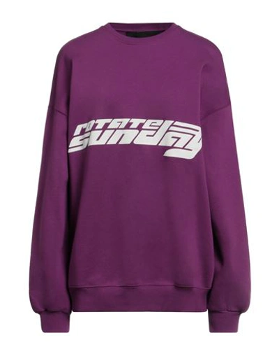 Rotate Birger Christensen Woman Sweatshirt Purple Size M Organic Cotton In Purple