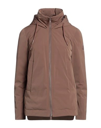Shop Geospirit Woman Jacket Light Brown Size 6 Polyester, Polyamide In Beige