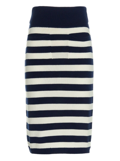 Shop Kenzo Striped Knit Skirt In Multicolor