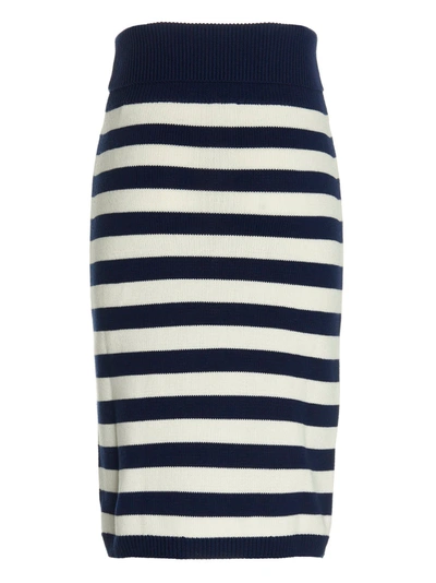 Shop Kenzo Striped Knit Skirt In Multicolor