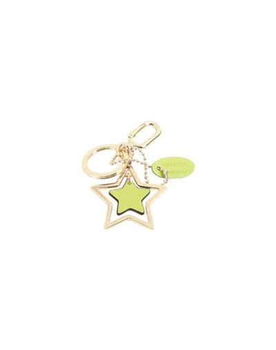 Furla Venus Keyring Star Woman Key Ring Lime Green Size - Metal, Soft Leather In Green