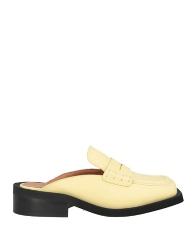 Shop Ganni Woman Mules & Clogs Light Yellow Size 5 Soft Leather