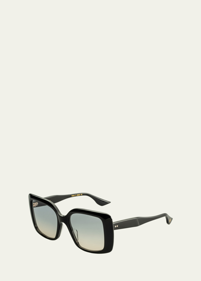 Shop Dita Adabrah Oversized Square Acetate Sunglasses In Black