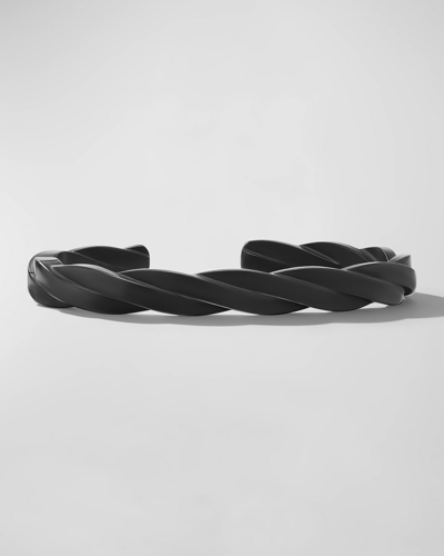 Shop David Yurman Dy Helios Cuff Bracelet In Titanium, 9mm In Black Titan