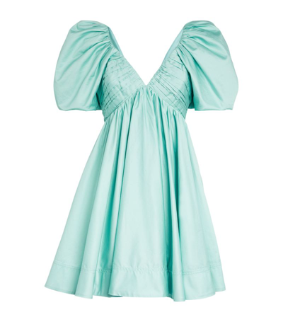 Shop Aje Gabrielle Plunge Mini Dress In Blue