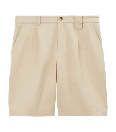 Shop Burberry Embroidered Ekd Cargo Shorts In Neutrals