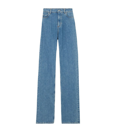 Shop Burberry Straight Jeans In Blue