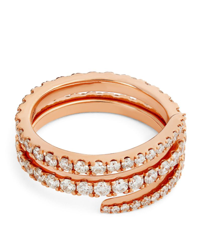 Shop Anita Ko Rose Gold And Diamond Coil Ring (size 6 1/2)