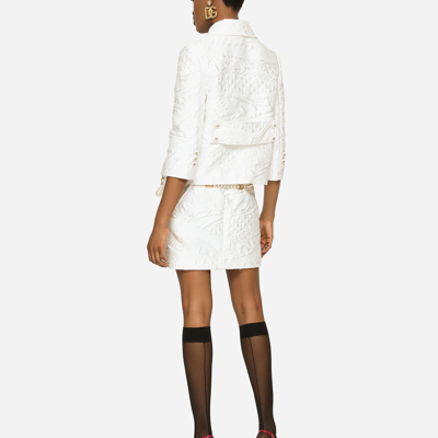 Shop Dolce & Gabbana Gabbana Brocade Jacket In White