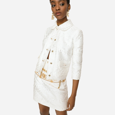 Dolce & Gabbana Brocade Gabbana Jacket In White