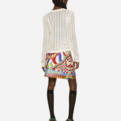 Dolce & Gabbana Round-collar And Long-sleeved Sweater In White