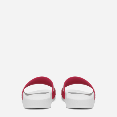 Dolce & Gabbana Rubber Beachwear Sliders In Multicolor
