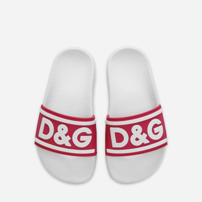 Shop Dolce & Gabbana Rubber Beachwear Sliders In Multicolor