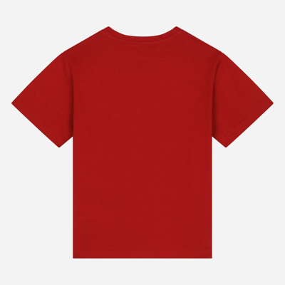 Dolce & Gabbana Jersey T-shirt With Logo Tag In Red