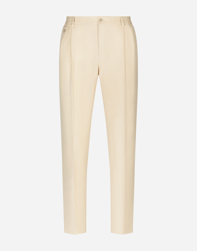Shop Dolce & Gabbana Linen, Cotton And Silk Pants In White
