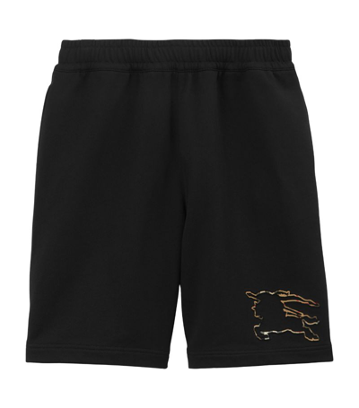 Shop Burberry Check Ekd Shorts In Black